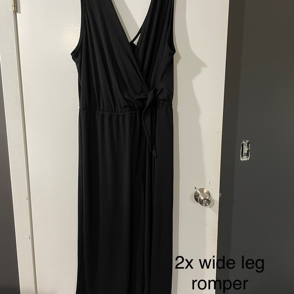 Wide leg romper